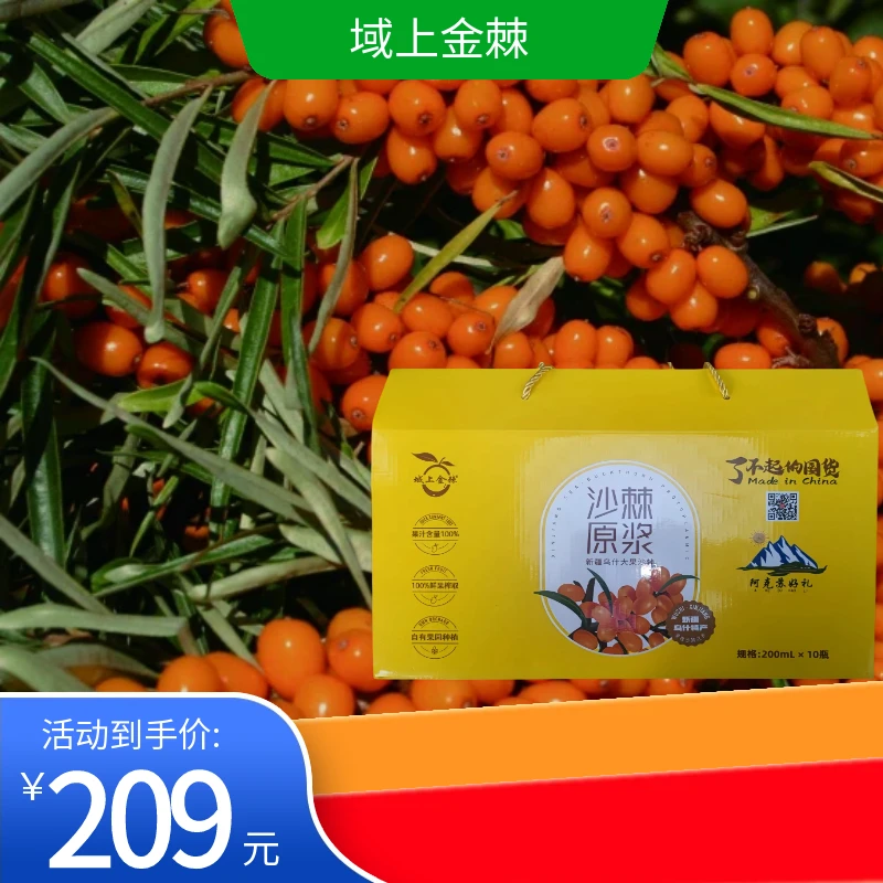 NFC沙棘原浆瓶装200mlX10乌什原产地直发低温冷榨
