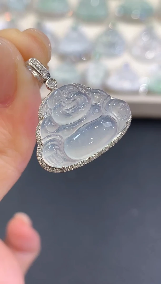 吊坠(不含链)18K金镶嵌翡翠q14多样性一件发货