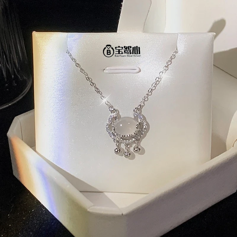 坠链均足银 999纯银平安锁项链2025新款爆款轻奢小众闺蜜生日礼物