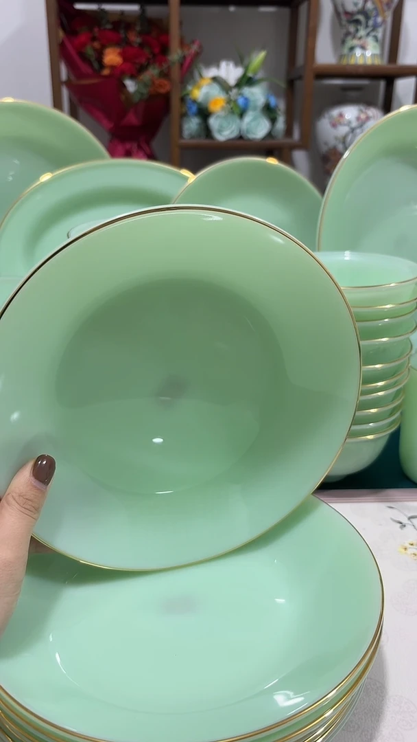 8英寸深盘10个  玉瓷【贝美】