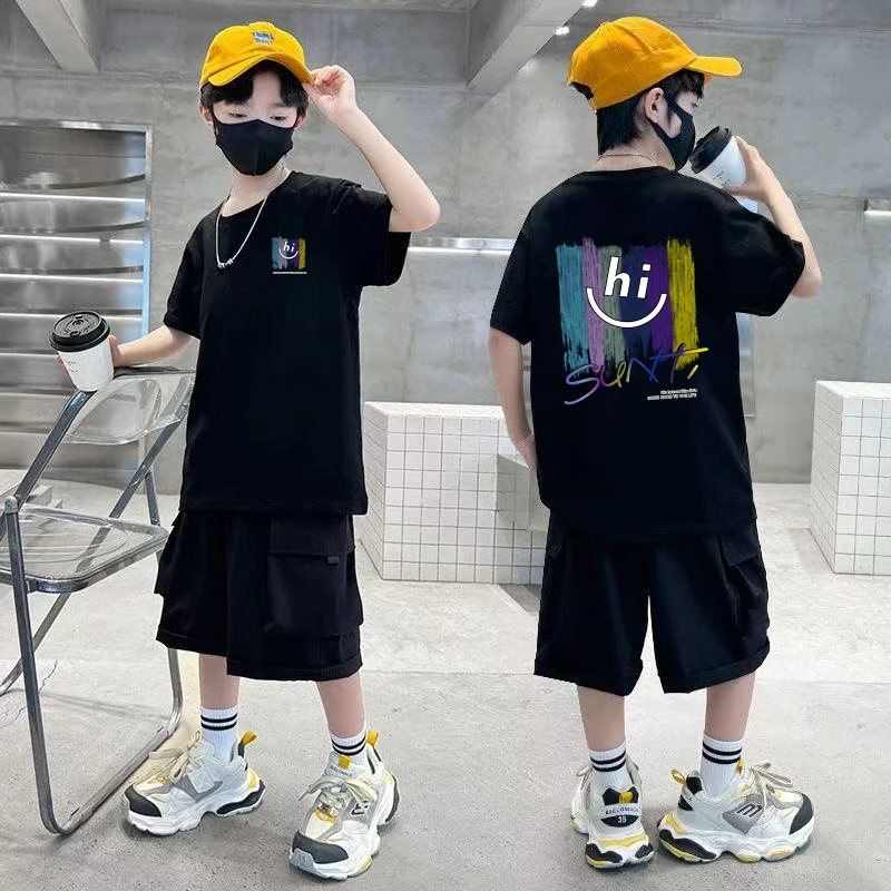 （双面彩虹笑脸）亲子棉男女童体恤