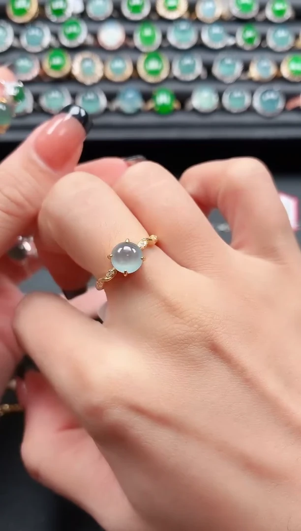 翡翠戒指银S925镶嵌11