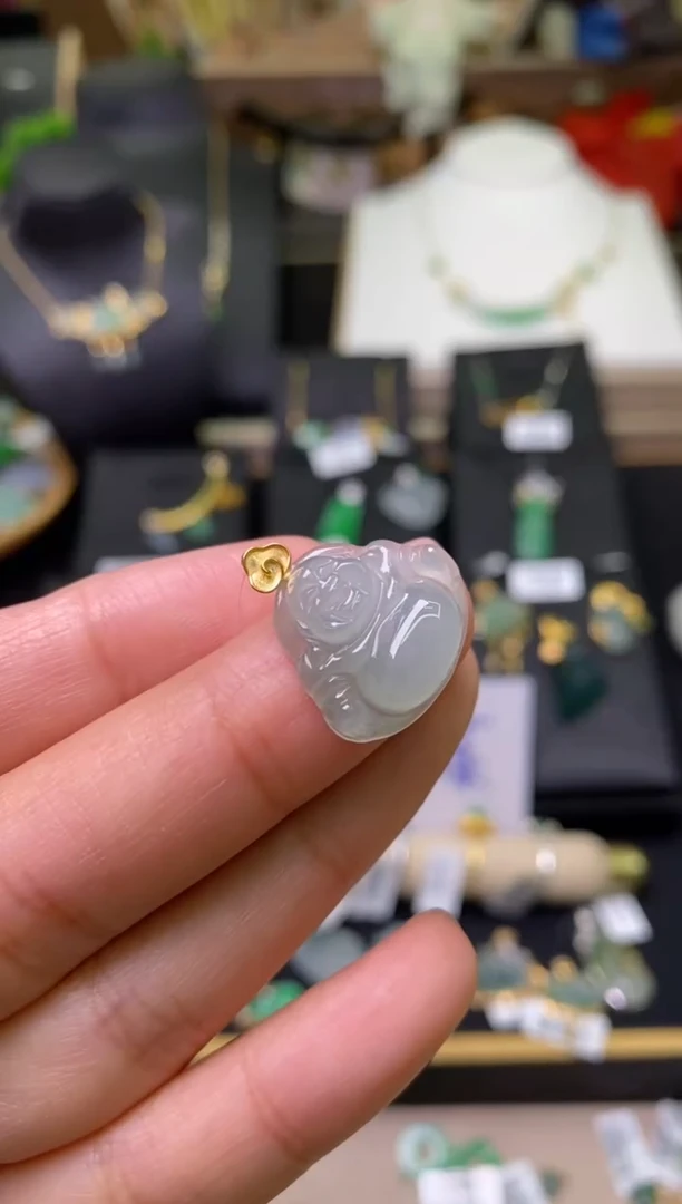 【闪购商品】翡翠颈饰18K金镶嵌净货18048