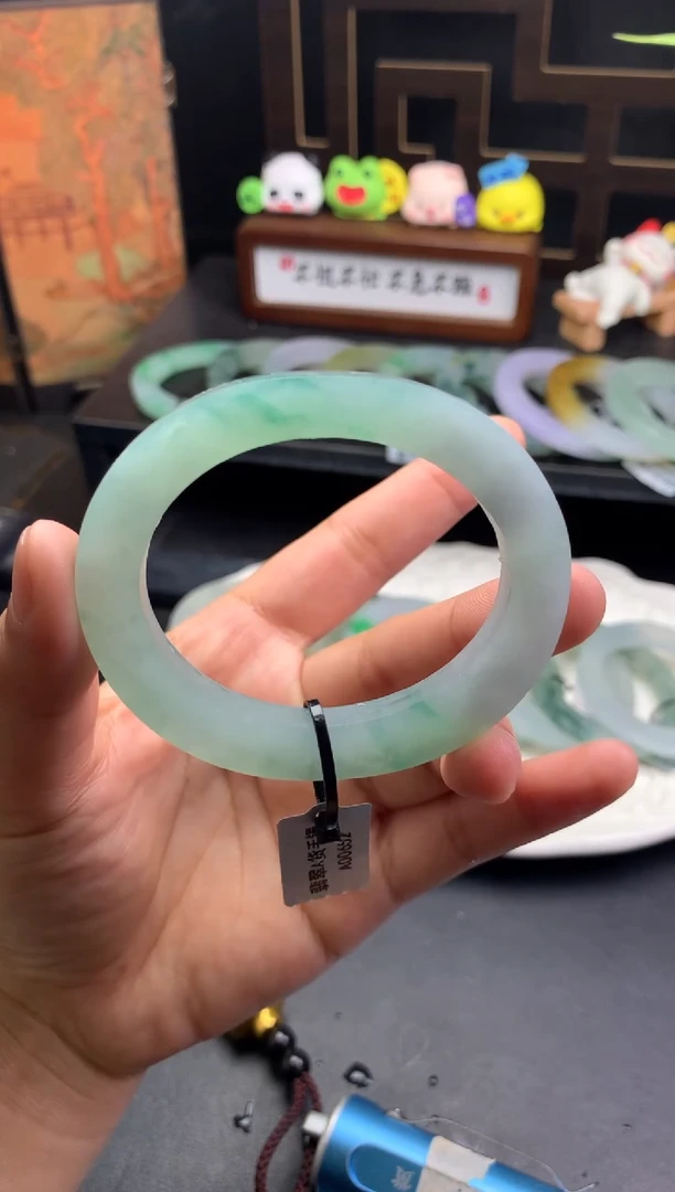 未镶嵌手镯定制翡翠胶胶润润特色飘花美美镯52-57贵妃-20号