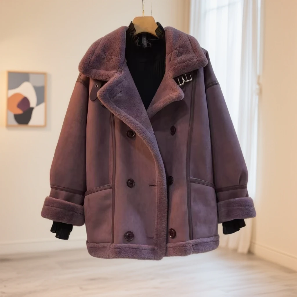 SMM秋冬新款时尚韩版环保毛一体毛外套998