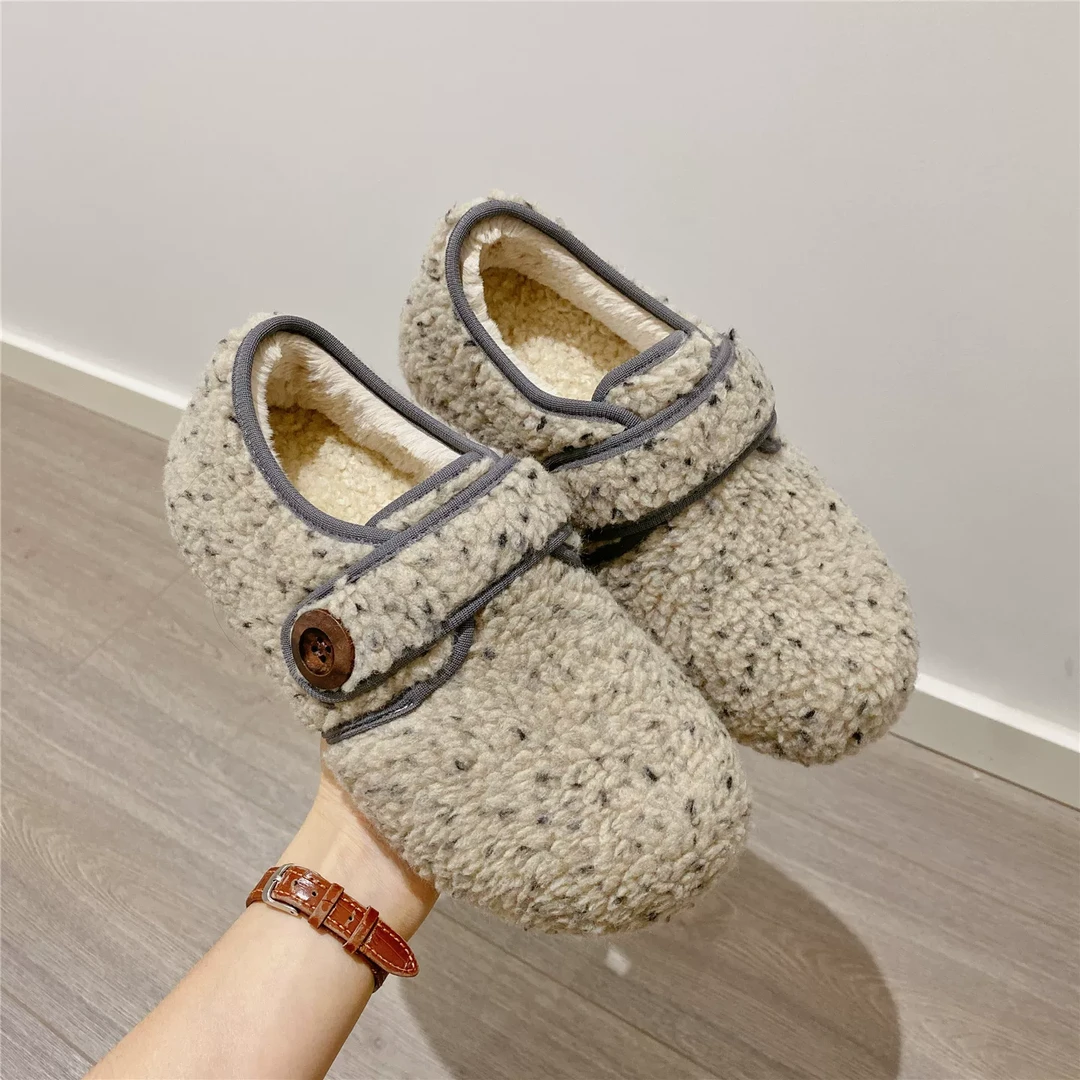 网红爆款魔术贴加绒保暖冬季新款韩版加绒豆豆鞋9916