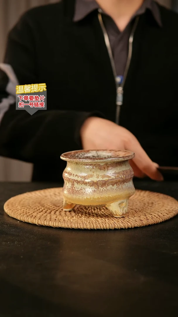 瓷片泥泥花盆084 口7高7