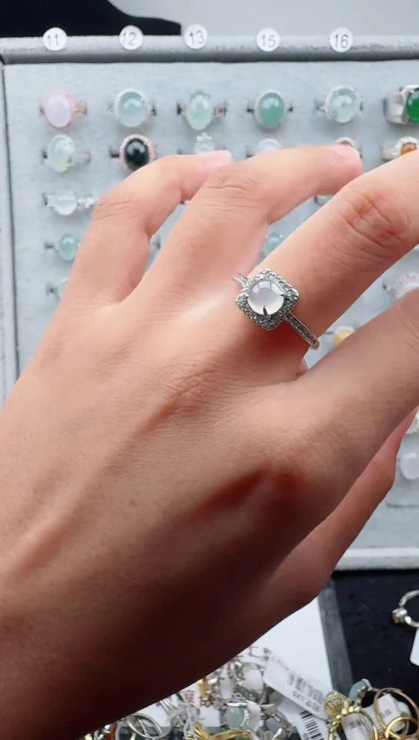 银S925镶嵌戒指翡翠15