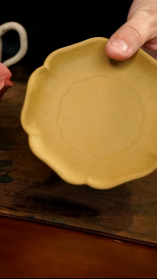 茶壶紫砂黄金段小杯碟