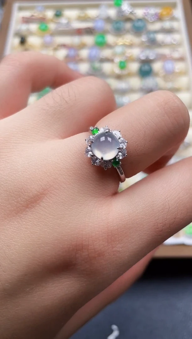 银S925镶嵌戒指翡翠185