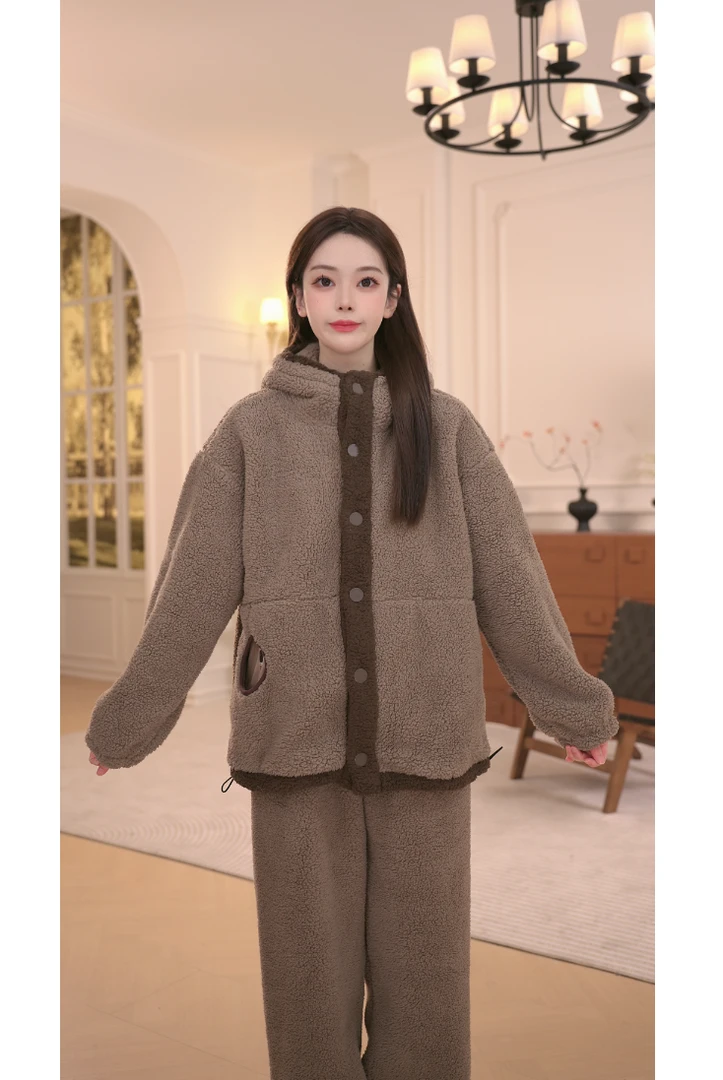 DM【巧克力喵喵】冬季加厚热力绒保暖过冬家居服