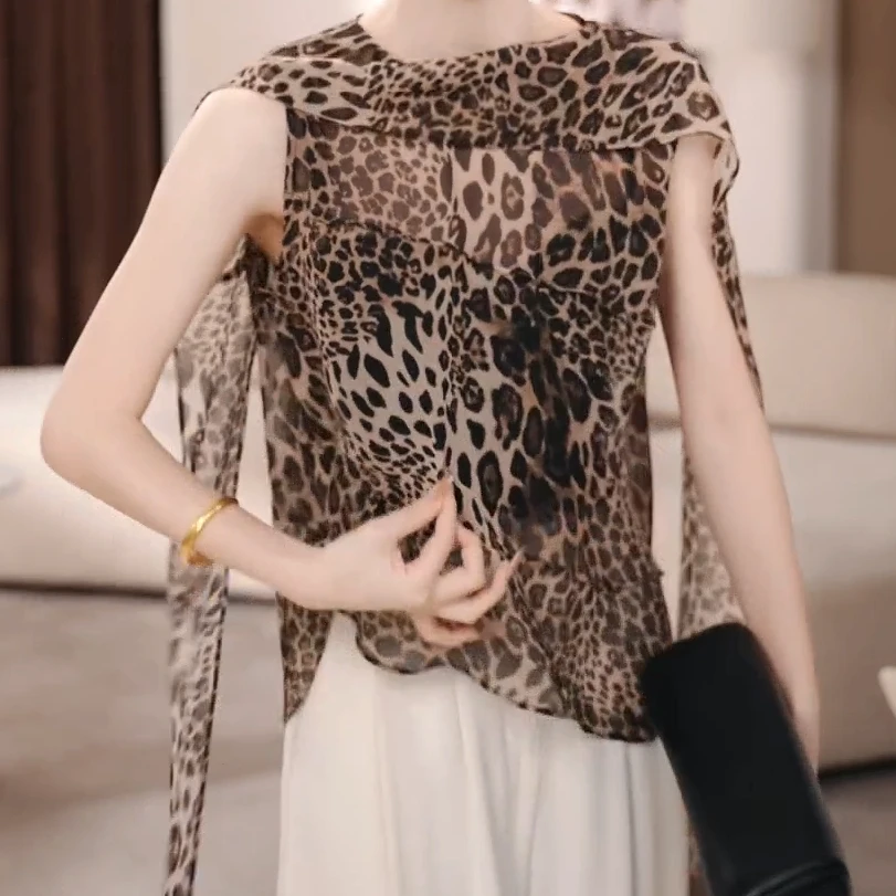 高级感飘带立领无袖衬衫女2025新款设计感上衣C5554