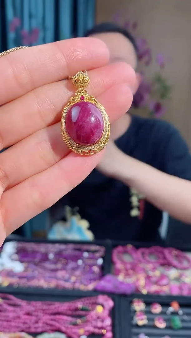银S925镶嵌吊坠(不含链)红宝石192