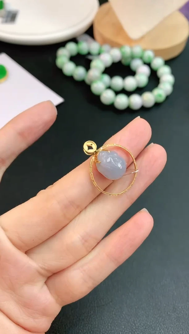 【闪购商品】翡翠颈饰18K金镶嵌赠礼盒证书 小君