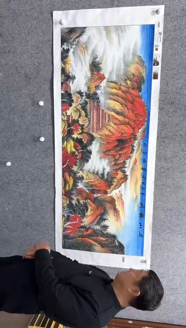 国画张传亭老师的红袍作品