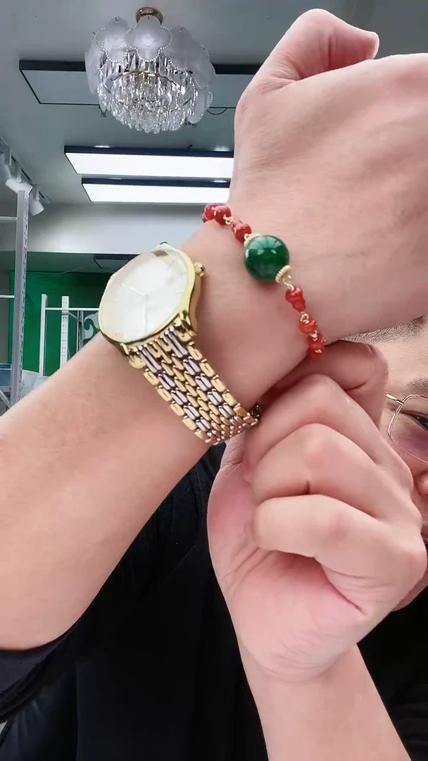 【闪购商品】翡翠手链14K金镶嵌S81手链