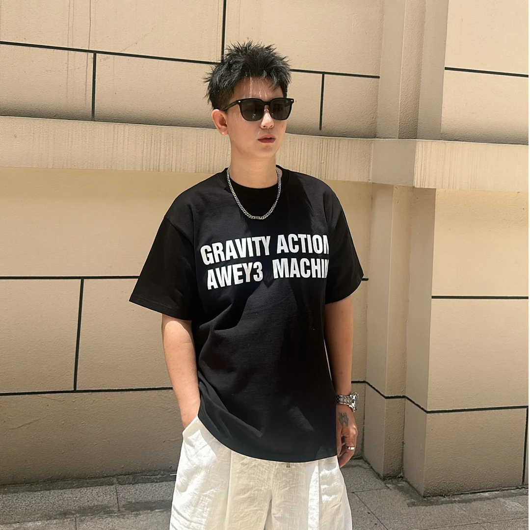 【重磅280克】纯棉美式印花潮牌短袖男女情侣字母百搭宽松上衣