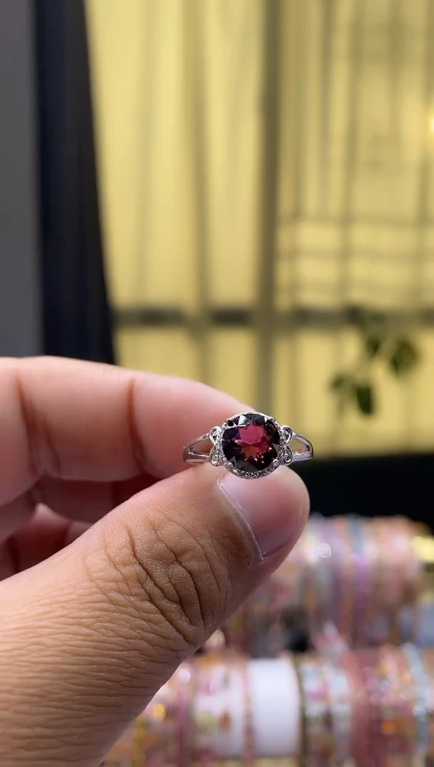 【闪购商品】碧玺戒指银S925镶嵌4553454354