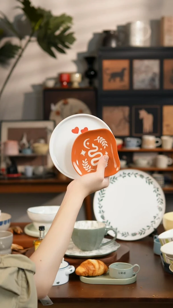 北欧极简风6寸爱心盘 小酱料碟两件套 微瑕 凑满20发货
