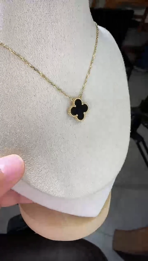 18K金镶嵌项链玛瑙/玉髓我****静k黄