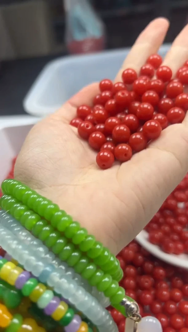 南红玛瑙未镶嵌颈饰w2185满肉南红8mm*40颗