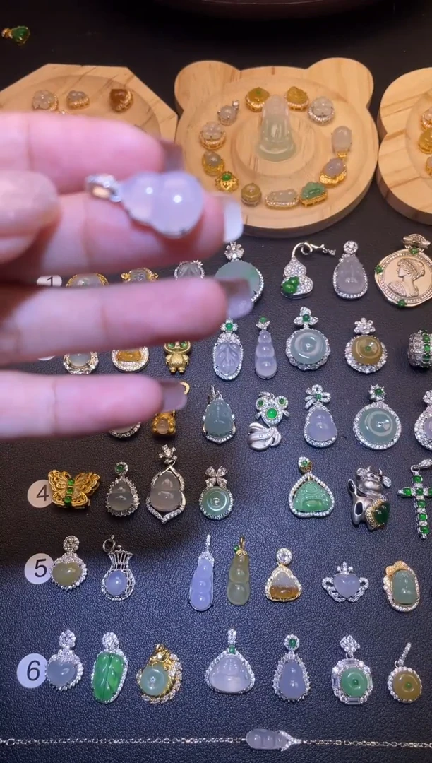 吊坠(不含链)银S925镶嵌翡翠1