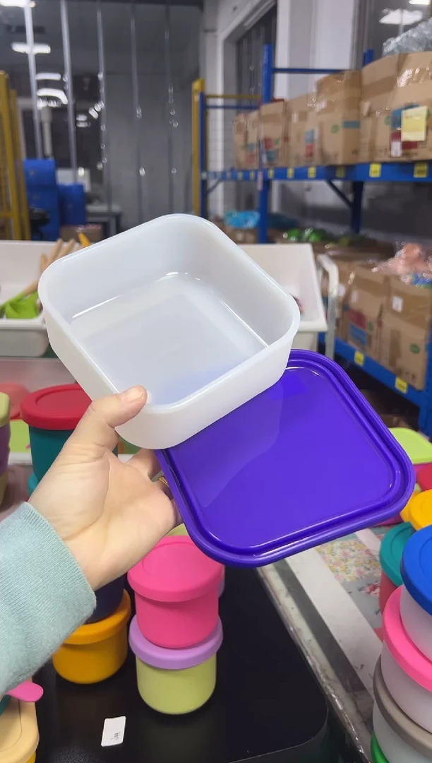 硅胶透底深紫盖-0.7L正方盒