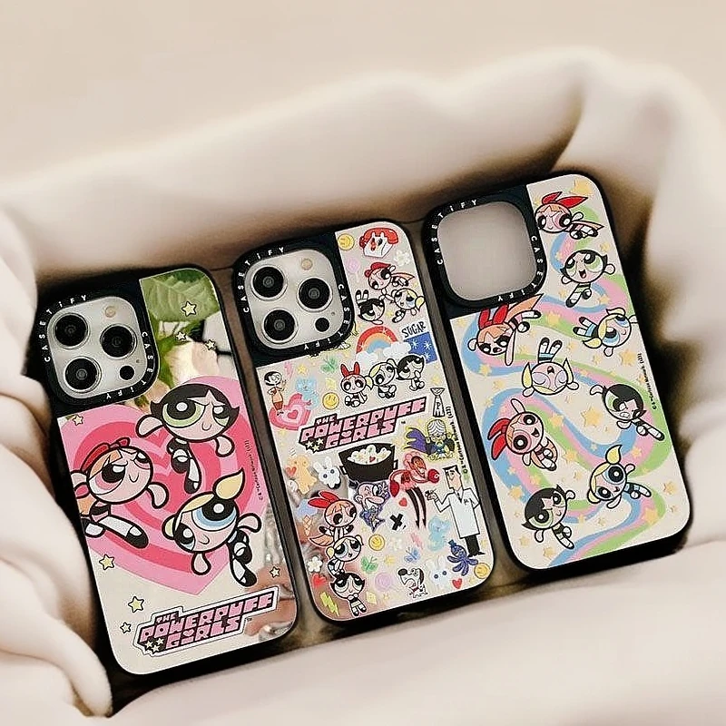 飞天小女警系列镜面iPhone15promax手机壳14pro苹果13情侣手机壳