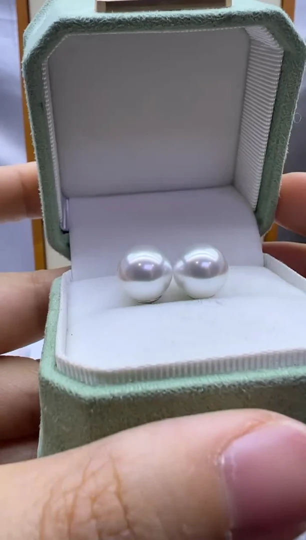 银S925镶嵌耳饰淡水珍珠耳钉