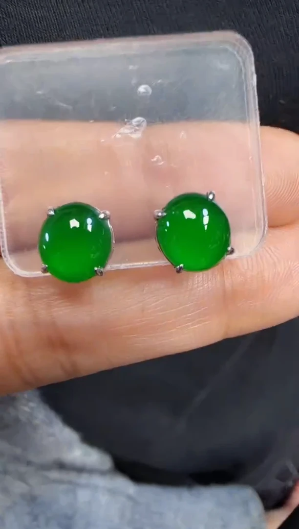 未镶嵌定制翡翠翡翠耳环60