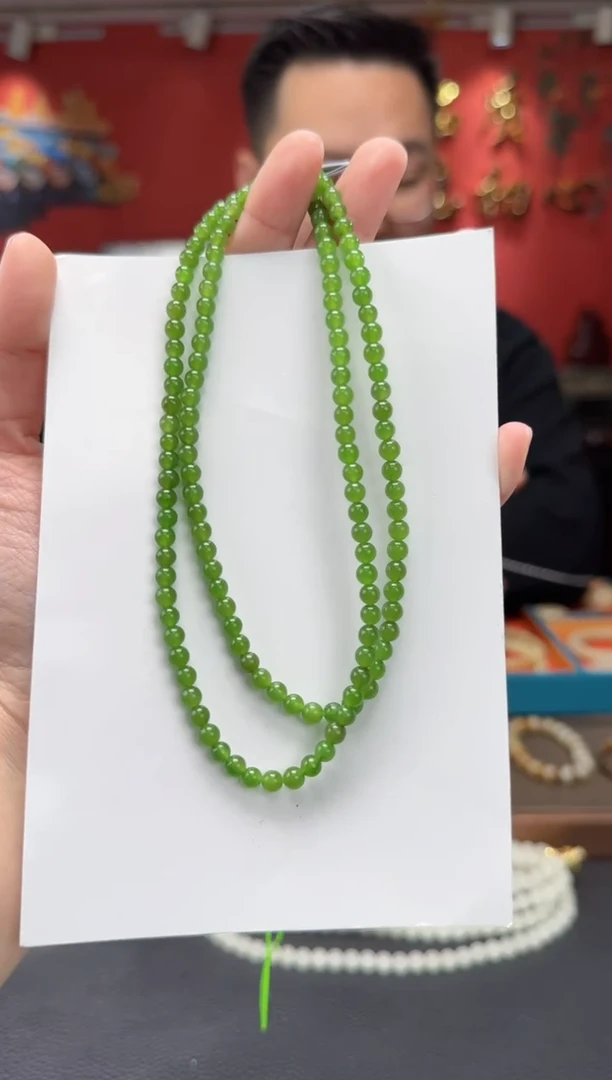 【闪购商品】和田玉颈饰未镶嵌碧玉多圈卡4