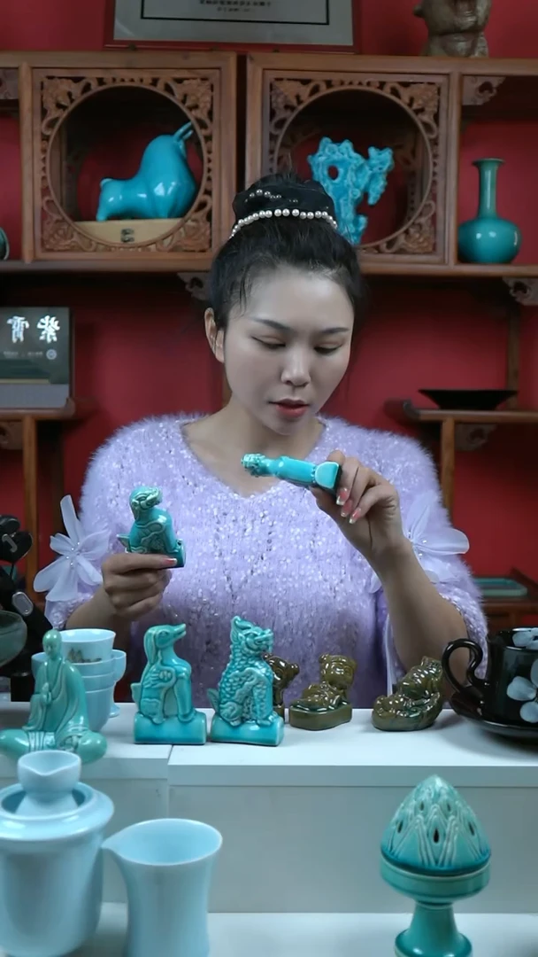 手工艺品琉璃武当官窑松瓷屋脊兽摆件  一件多样性发货