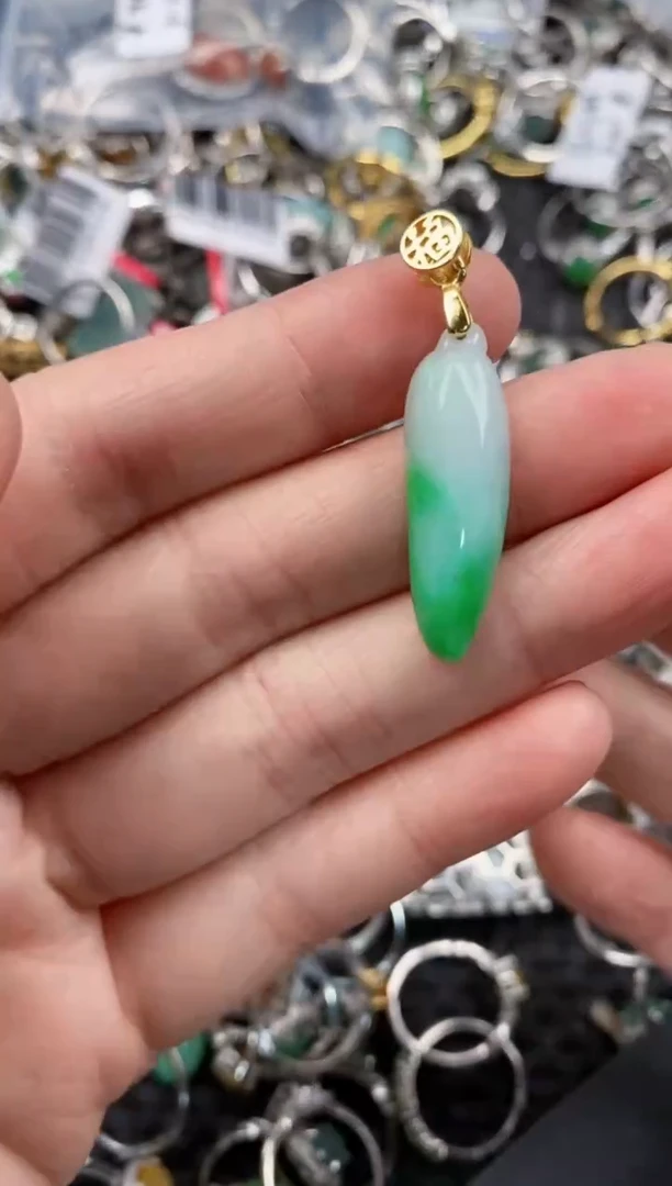 银S925镶嵌戒指翡翠10              2