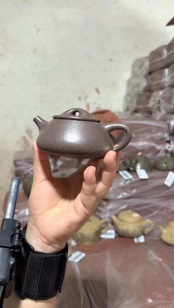 茶壶紫砂粗砂手磨天青石瓢