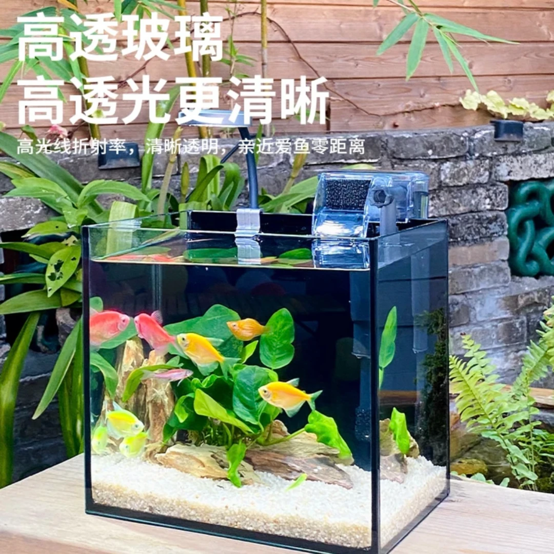 30✖️18✖️22缸整套桌面小水景缸带水草小型办公室超白自循环