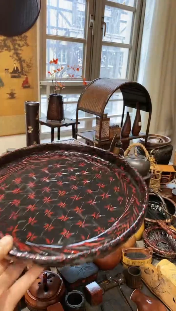 蓝胎漆器精品收纳盘