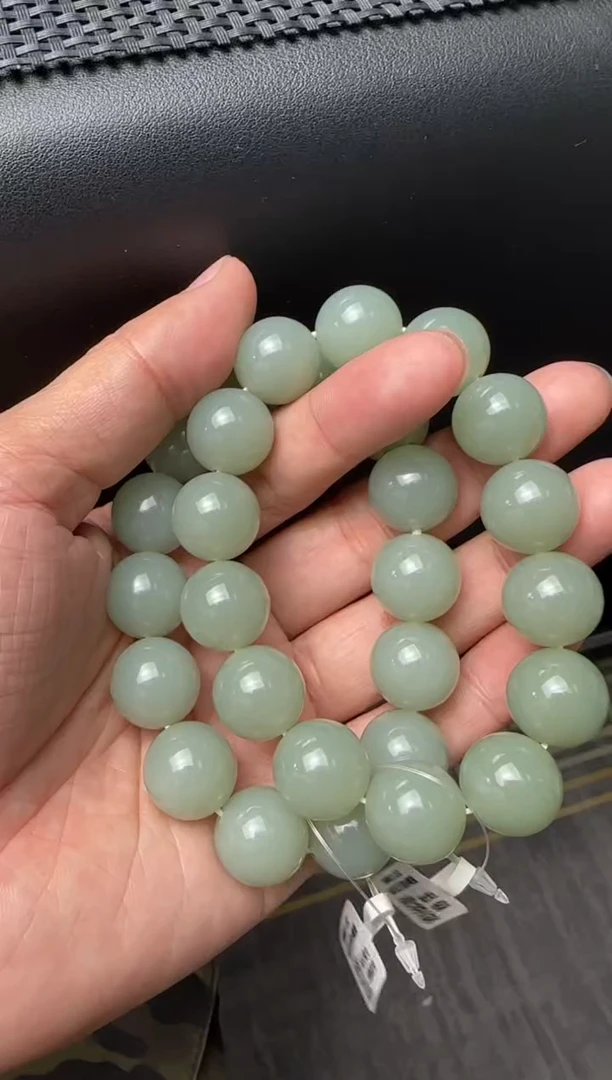 未镶嵌手串和田玉青白玉手串卡16