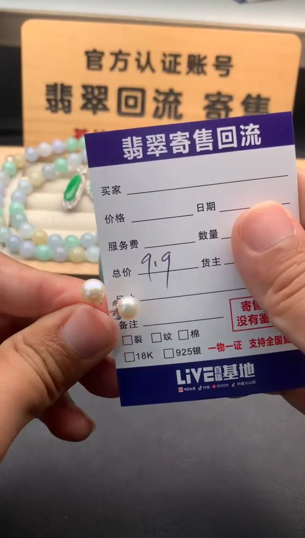 银S925镶嵌淡水珍珠耳饰10132213