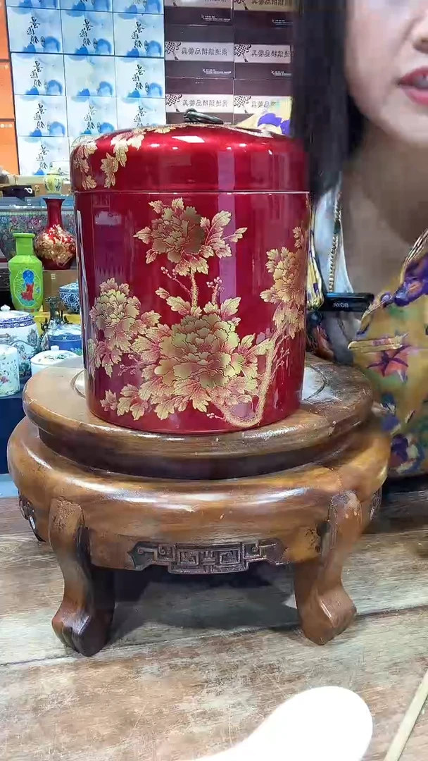 摆件景德镇珐琅彩储物罐5斤