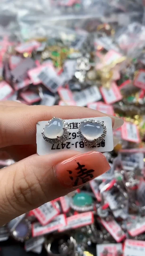 银S925镶嵌戒指翡翠天然A货缅甸翡翠