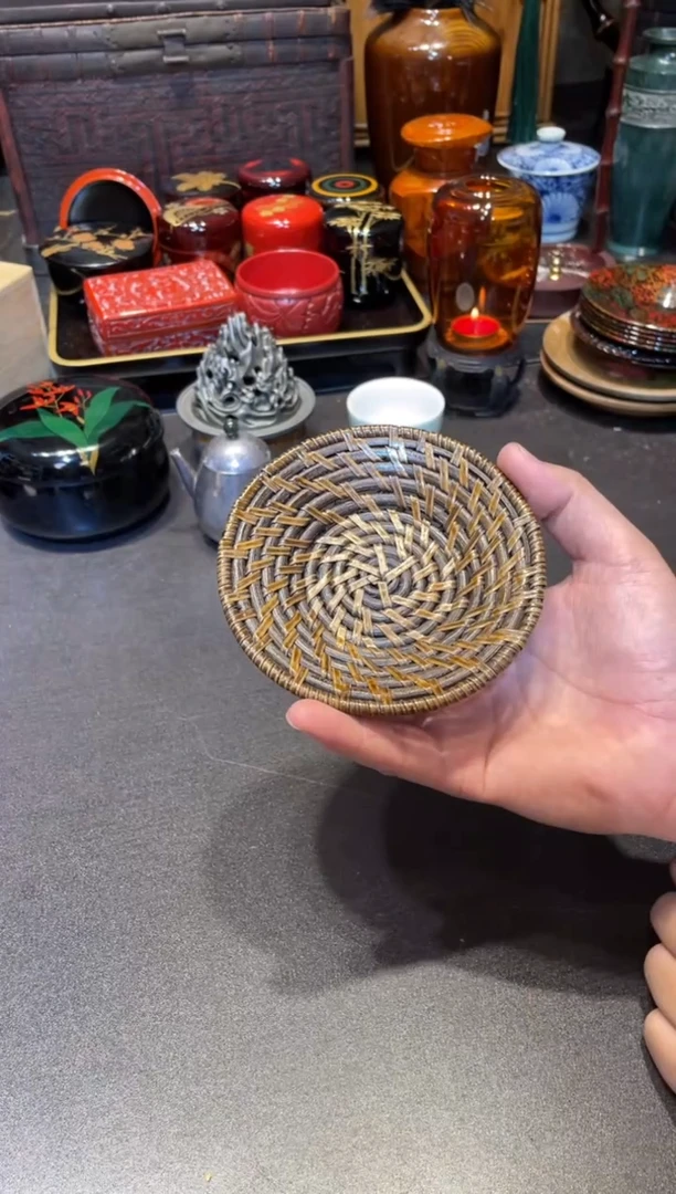 藤编杯垫单片 大漆漆器大漆漆器大漆漆器