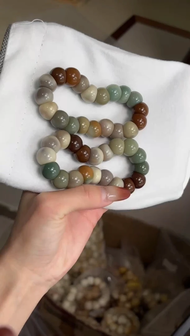 手串菩提根/象牙果h34彩虹玉化蒜瓣14mm手串