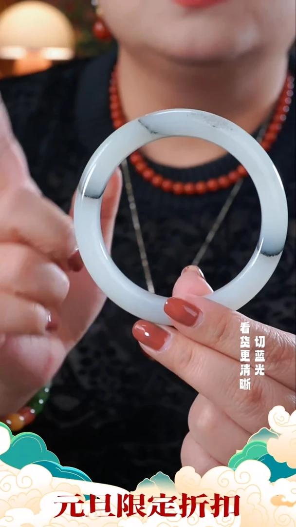 未镶嵌手镯和田玉青花手镯60圈口