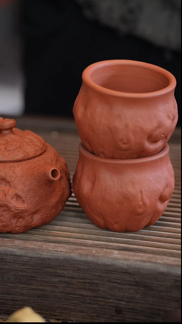 茶壶紫砂哎***害原矿手工制作一壶俩杯