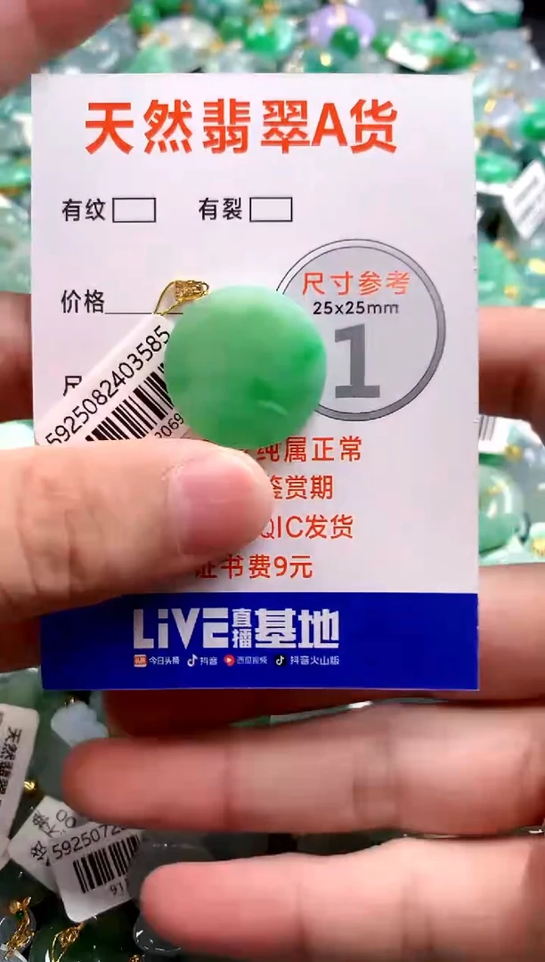 颈饰18K金镶嵌翡翠0969423295