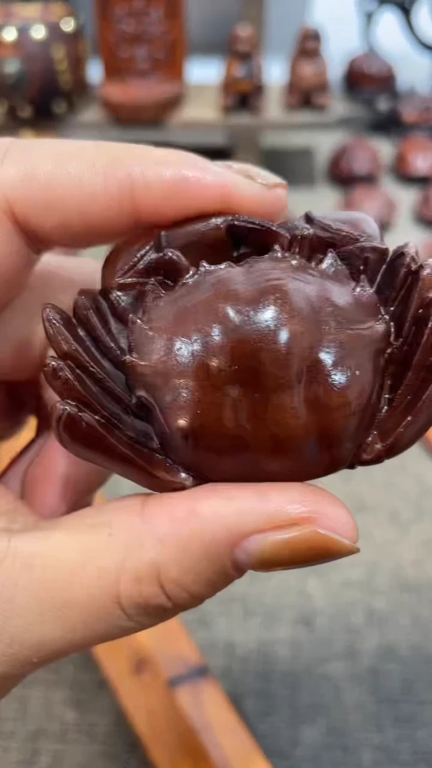 木枣木螃蟹手把件