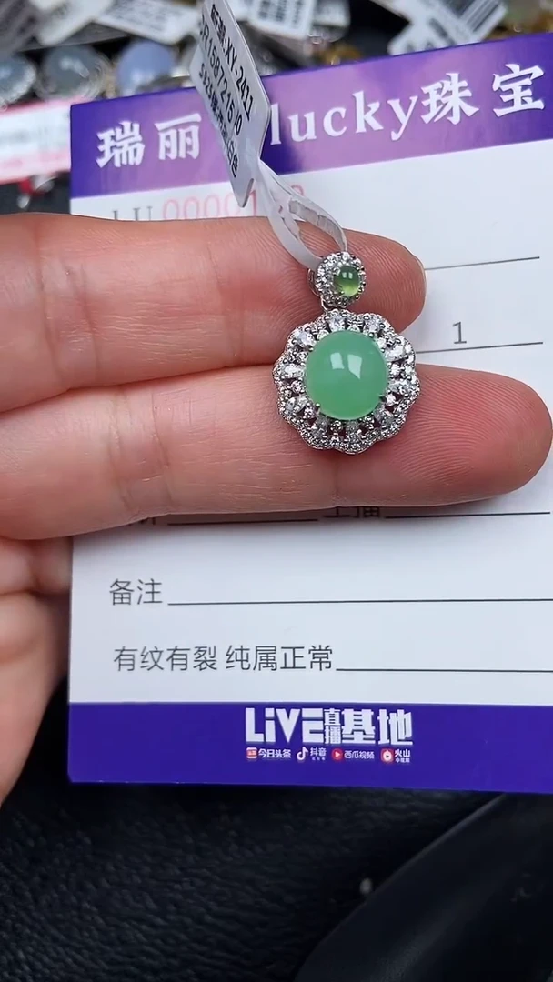 颈饰银S925镶嵌翡翠0169