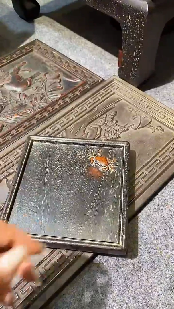 木紫檀木雕刻板一物一拍