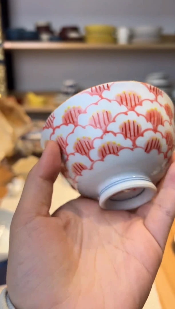 【闪购商品】盘花弁 茶碗 赤花弁 茶碗 赤