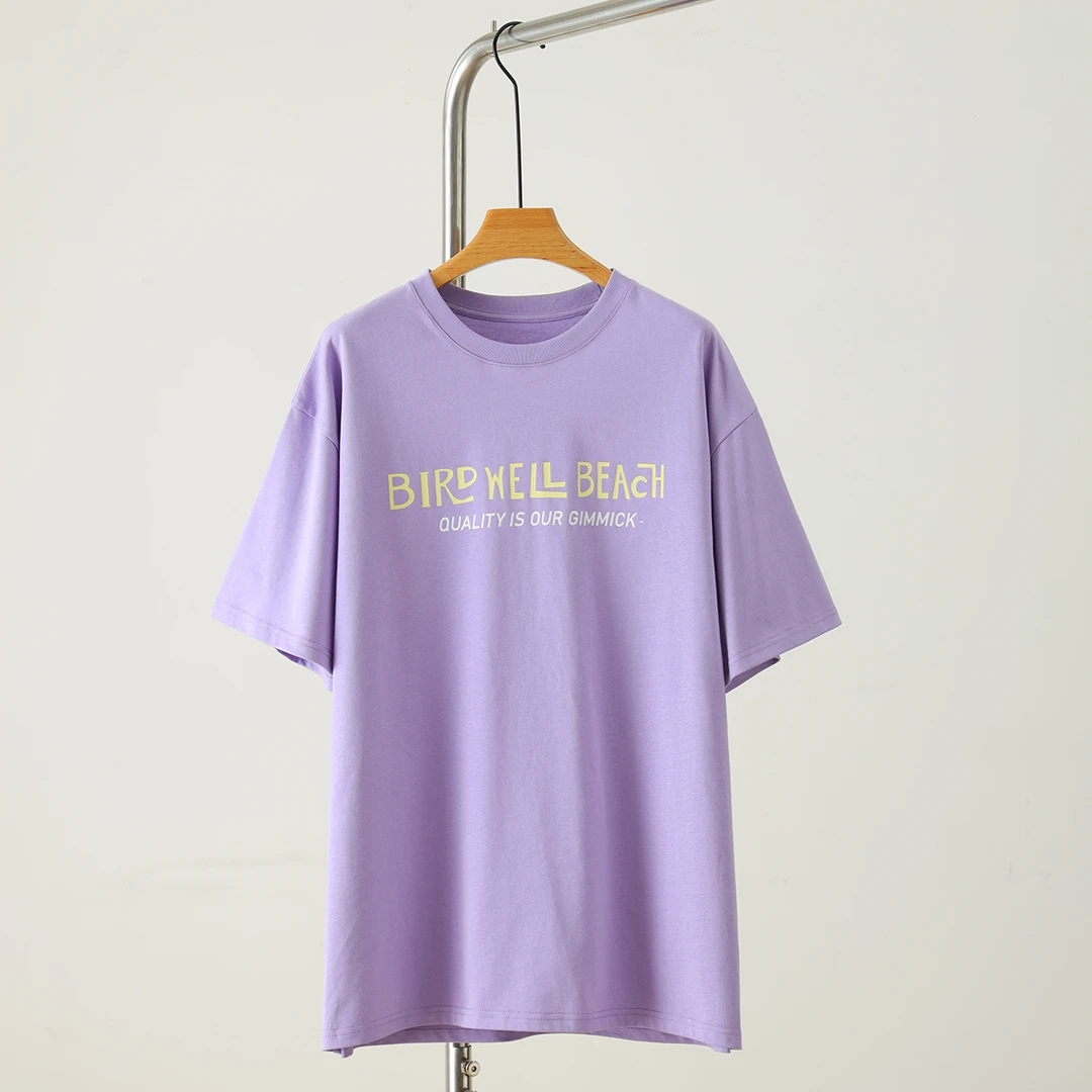 夏季男女同款圆领薄款百棉短袖印花休闲中长款情侣百搭T恤880036